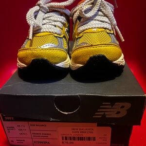 New Balance Kids 2002 Yellow Orange Sneakers